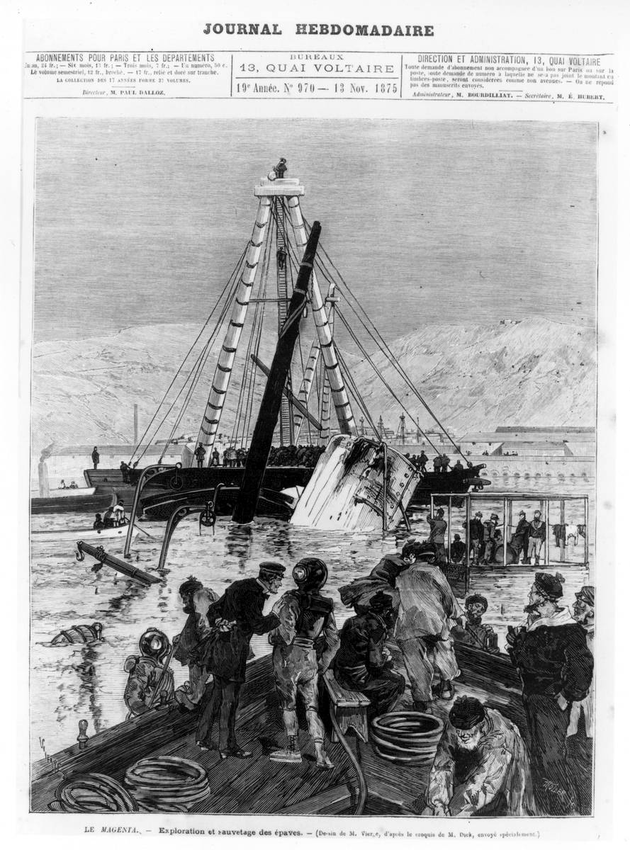 Image représentant la « une » d’un journal ancien.