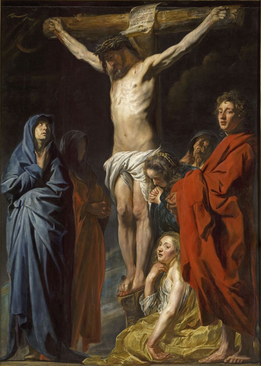 Peinture de Jacob Jordaens représentant le Christ en Croix.