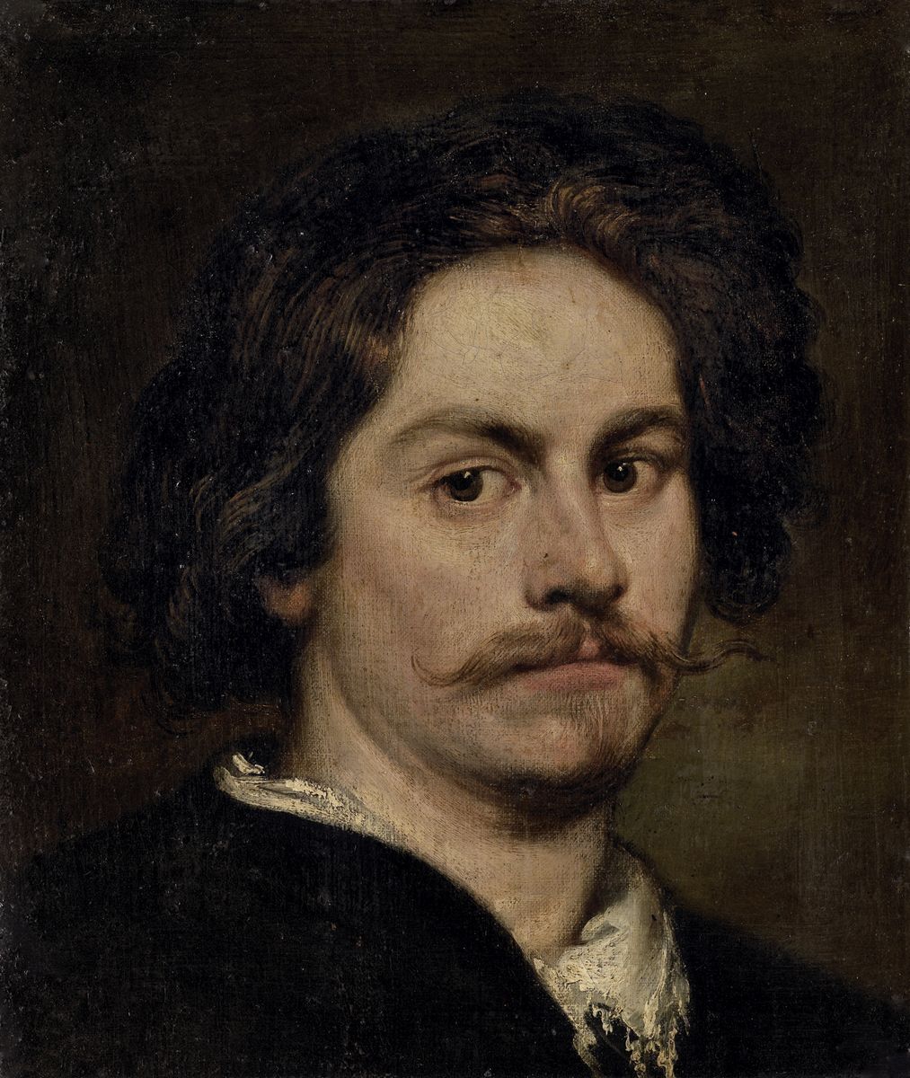 Peinture d'après Van Dyck montrant la tête d'un jeune homme vêtu de noir.