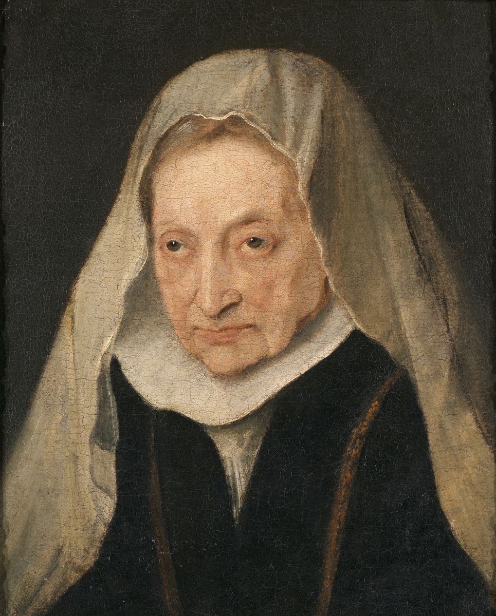 Peinture de Van Dyck représentant une femme âgée, Sofonisba Anguissola, en buste.